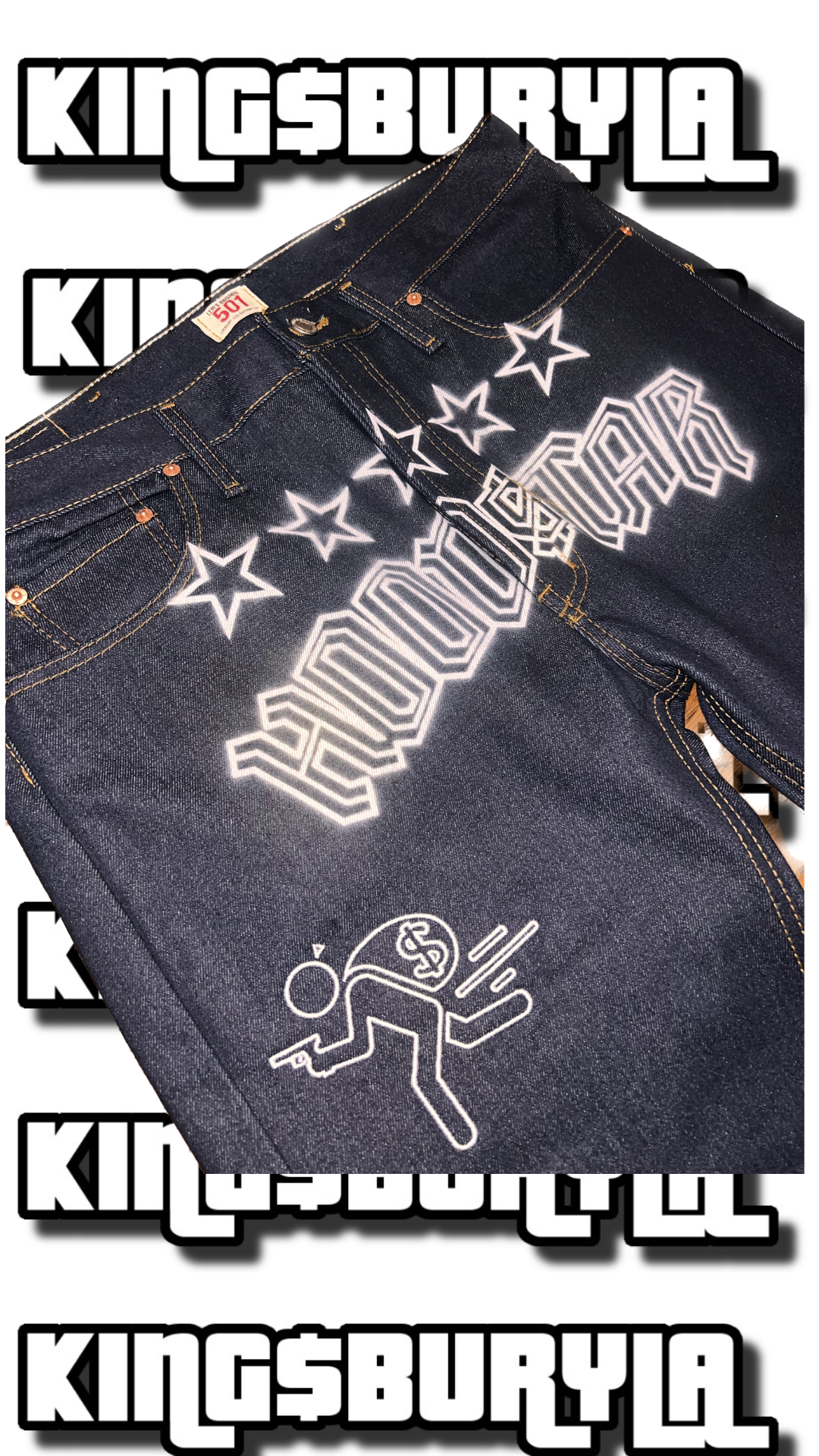 Blue HOOD$TAR LEVI 501’s