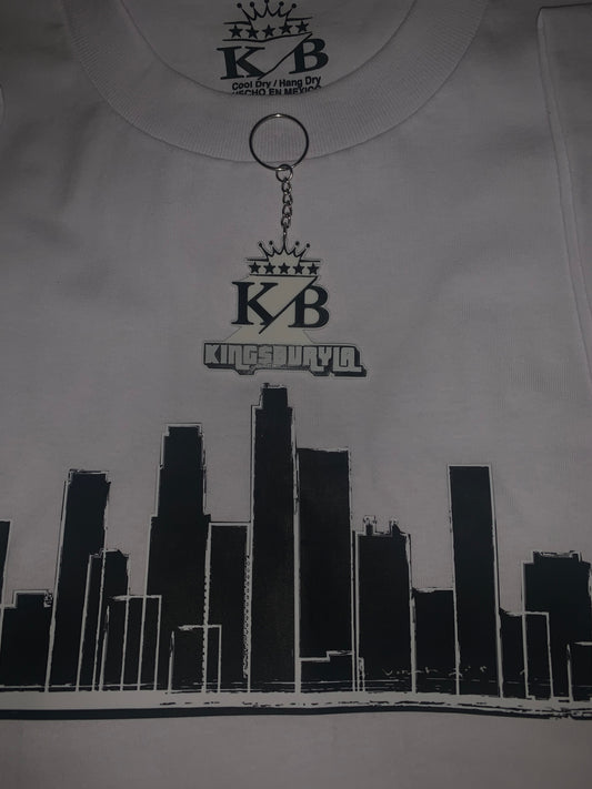 K1NG$BURY LOGO KEYCHAIN Small white